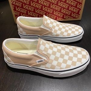 Vans slip ons in the color frappe size 8